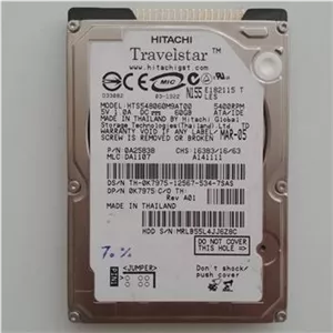 هارد لپ تاپی IDE 60gb هیتاچی سلامت 70