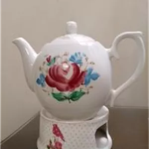 قوری وارمر چینی گل صورتی آنتیک کلکسیونی
