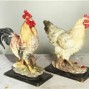 مجسمه ی بزرگ سایز واقعی مرغ و خروس پلی استر
