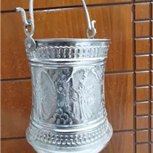 سطل طرح دار مسی قدیمی
