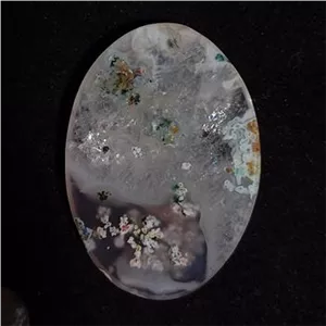 رشد شجر هزار رنگ گل اناری در کریستال کوارتز