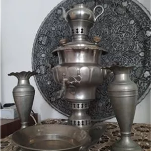سرویس سماور زغالی ورشو آنتیک مهردار کار بروجرد