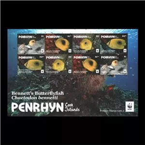 مینی شیت تمبر پنرین (کوک آیلندز) حیوانات WWF