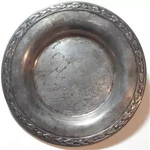 بشقاب سیلور پلیت قلمزنی شده 