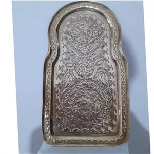 سینی برنجی زیر سماور دستساز تمام قلم قدیمی