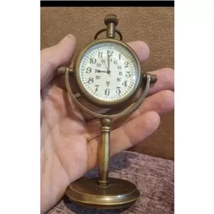 ساعت رو میزی وارداتی برنزی، 24 ساعته