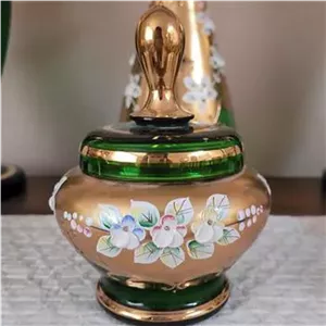 اگرمن سبز قندان کریستال چک برند اگرمن