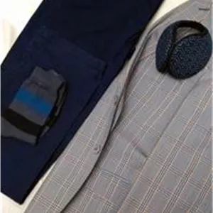 کت اسپرت خوش دوخت آبی و شلوار تک خوش فرم سورمه ای