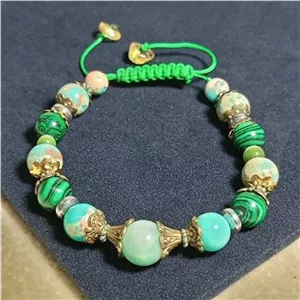 دستبند دخترانه مهره سنگی جواهر مینیمال .کد34