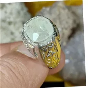 انگشتر زنانه و مردانه با نگین آکوامارین طبیعی