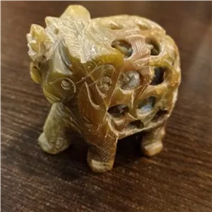 مجسمه یشم فیل بچه دار هنرمندانه و کلسیونی