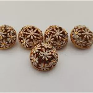 5 عدد دکمه برنجی میناکاری شبکه ای قدیمی