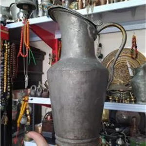 پارچ مسی قدیمی درب دار قاجاری آنتیک
