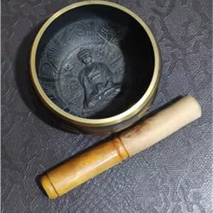 کاسه تبتی برنجی برجسته با ارتعاش عالی