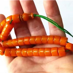تسبیح تراش چرتکه ای کهربا رگه دار