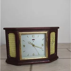 ساعت رومیزی چوبی کوکی قدیمی آنتیک