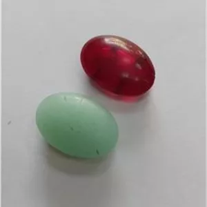 دو عدد مهره دکمه ای شیشه بارفتن کهنه