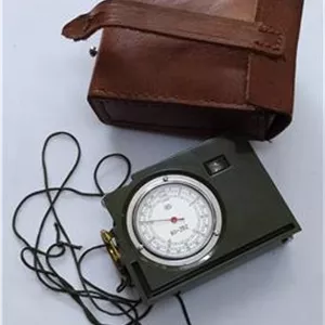 قطب نما نظامی چند کاره با کیف چرمی اصل آنتیک