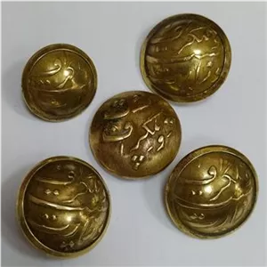 5 عدد دکمه بسیار کمیاب پست تلگراف شاهنشاهی