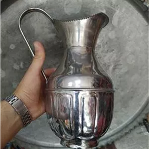 پارچ برنجی قدیمی روکش کروم نوستالوژی