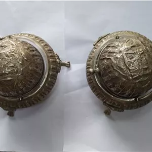 جفت خاویار خوری قدیمی آنتیک نقره ای غرق قلم 