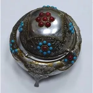 خاویار خوری برنجی روکش کروم قدیمی خاص 