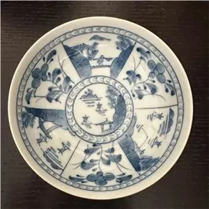 کاسه چینی قلم آبی آنتیک ژاپنی
