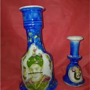 سری و کوزه سفالی کهنه قاجاری کلکسیونی کمیاب