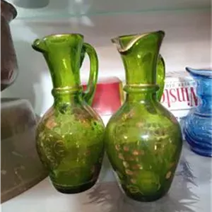 جفت پارچ مینیاتوری سبز بیدی کهنه پهلوی اول