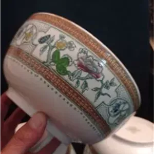 کاسه کشمیری یا ترمه کهنه ژاپنی نقاشی دست