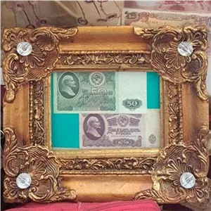 ست 2برگ اسکناس شوروی با قاب قدیمی ارزشمند