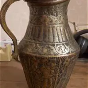 پارچ مسی قدیمی و آنتیک قلم زنی دست