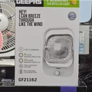 پنکه شارژی جیپاس مدل GF21162 با نور LED