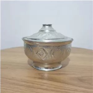 قندان برنجی قدیمی خوش نقش نگار قلم 