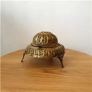 خاویار خوری قدیمی برنجی قلم زنی 