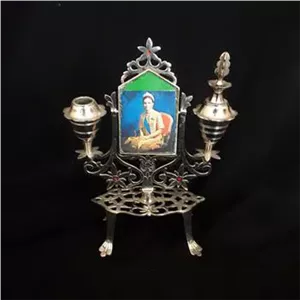 سرمه دان و گلدان پایه دار اب کروم فابریک در حد نو