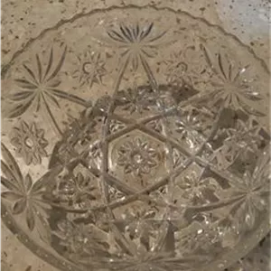 کاسه وبشقاب قدیمی آمریکایی کریستال ستاره ای