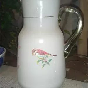 پارچ ابخوری بلور ایران قدیم عکس دار از سه سمت