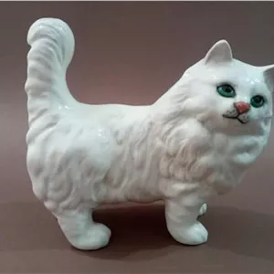 مجسمه قدیمی گربه ایرانی سرامیکی، ساخت انگلیس