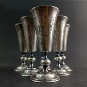 6 عدد جام آنتیک نقره روس 157،7 گرم