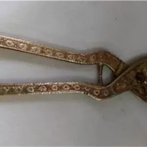 قیچی قدیمی برنجی نقش و قلم قیچی قندشکن 