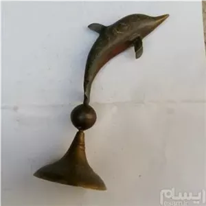 مجسمه برنجی قلمکاری قدیمی دلفین