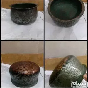 دیگ مسی چکشی قاجاری بادیه مسی قدیمی