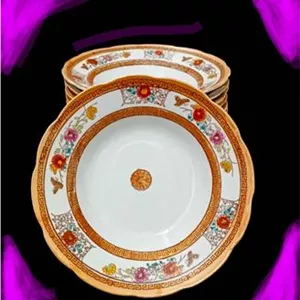 6 خورشت خوری گل شابلونی ورساچه گل پروانه آنتیک