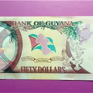 اسکناس (تک بانکی) زیبا و کمیاب 50 دلار کشور گویان