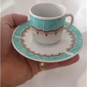 یکعدد فنجان با نعلبکی قهوه خوری ترمه