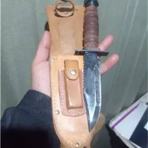 چاقو شکاری کارد سنگر ژاپنی با غلاف چرمی