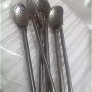 یکدست نی شربت خوری فلزی قدیمی