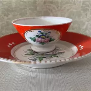 پیاله و بشقاب قاجاری روسی