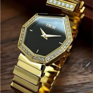 ساعت مچی کریستین دیور روکش طلا و برلیان